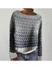 Women's Sweater Round Neck Colour Blocked Loose Fashion Pullover Knitwear Luxurious Relaxed-fit Slimming and Versatile Top