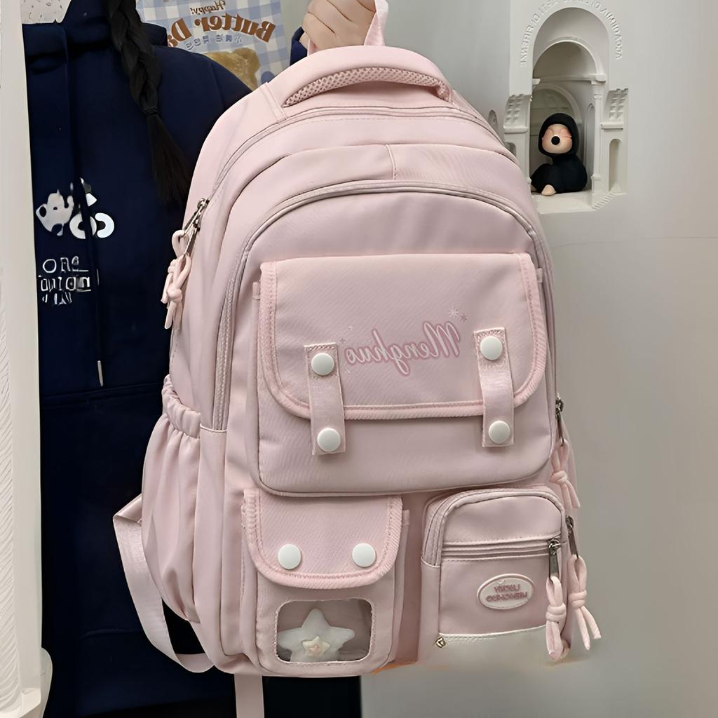 Schoolbag New Contrasting Color Schoolbag Female Junior and High School Students Large-capacity Backpack Primary School Students 3rd To 1st Grade