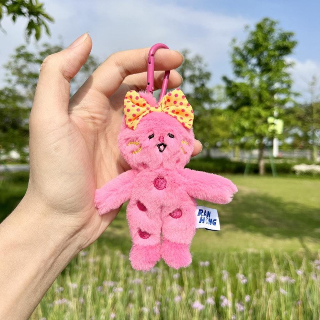 Figlarny Pluszowy Kot Brelok Ozdoba na Torbę Moda Ozdoby na Klucze Zawieszka Urok do Torby Lalki Prezent dla Modnej Osoby