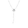 Long tassel flower pearl necklace women's light luxury design collarbone chain