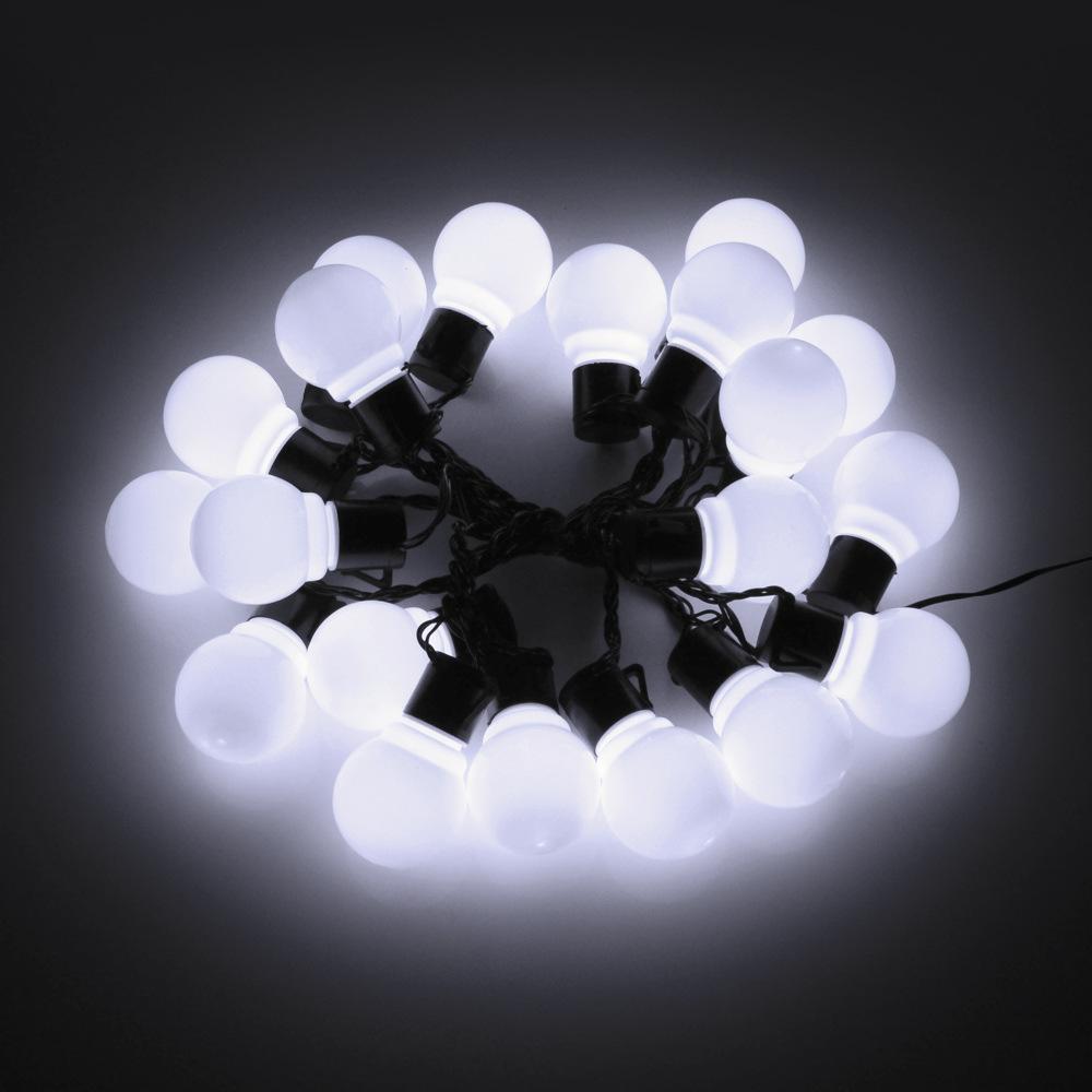 Outdoor Solar LED Festoon Fairy Light Christmas Street Winter Garland G50 Chain Ball Bulbs Waterproof Plug In Garden Decoration