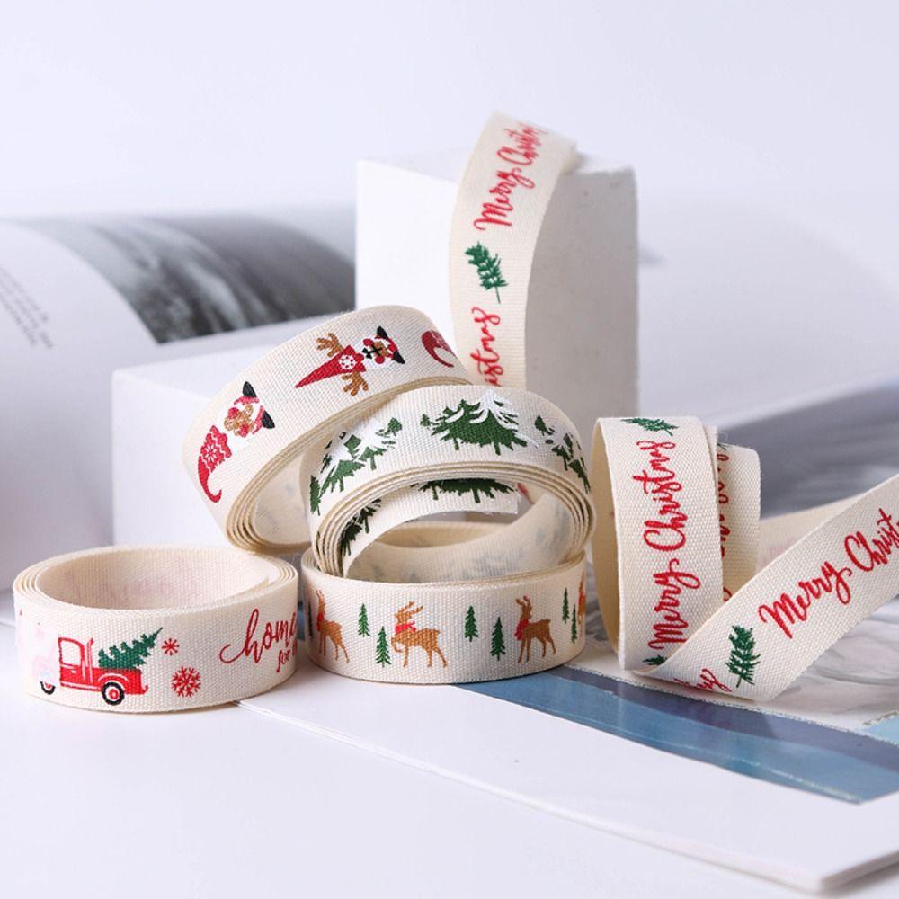 Elk Christmas Ribbon Letter Party Webbing Material Fashion Christmas Tree Decor  Cake Box Decor