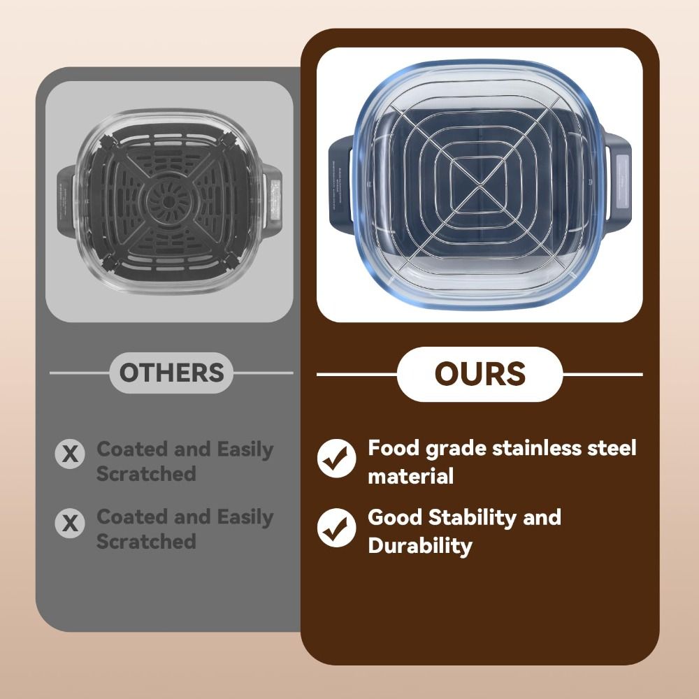 SUS304 Air Fryer Accessories Easy Clean Cooking Rack for Ninja Crispi FN101/AS101 Kitchen