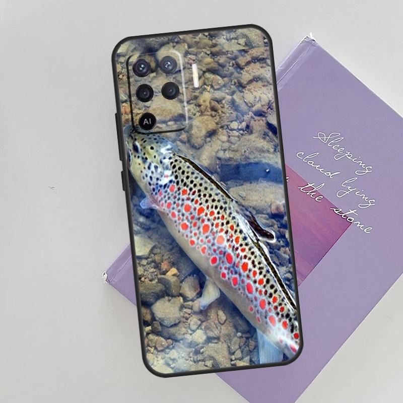 

BROWN TROUT FISHING FISH Cover For Oppo A78 A98 A74 A54 A94 A15 A16 A17 A52 A72 A76 A96 A53 A57S A58 A5 A9 Phone Case OPPO A79 5G