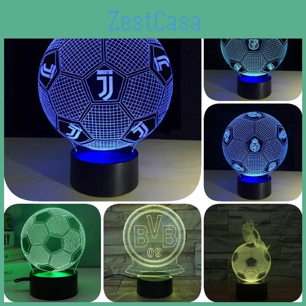 3d Night Led Light Football Desk Lamp Illuminating Lights 7 Color Remote Gift
