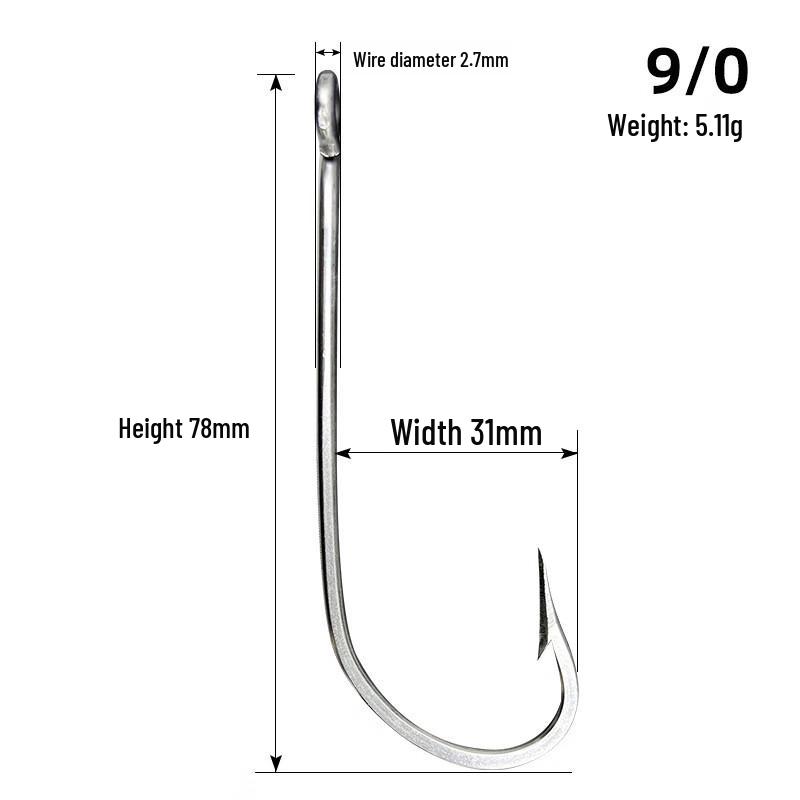 Stainless Steel Barbed Seahorse Fishing Hook