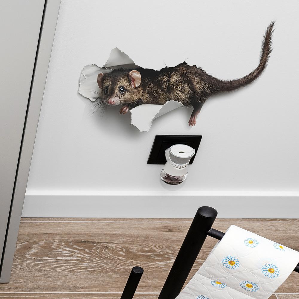 3D Mouse Wall Sticker Home Decoration Living Room Toilet Wallpaper