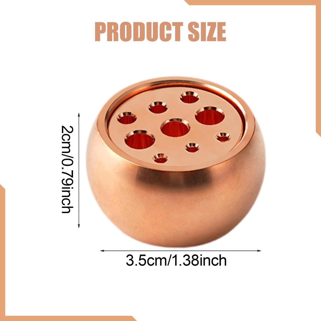 Pure Copper Incense Cone Holder Multi Stick Support Fragrance Diffuser for Office Desk Ornament and Decor