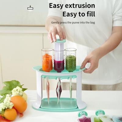 Baby Fruit Compote Filling Station Portion Control Food Dispenser Baby Fruit Puree Pouch Filling Maker with 10 Squeeze Bags