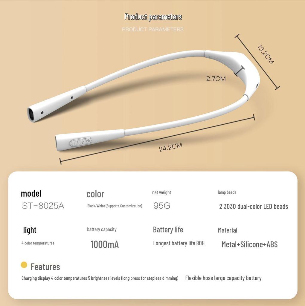 2025 Portable Neck-Hanging Type-C Rechargeable Folding Reading Light