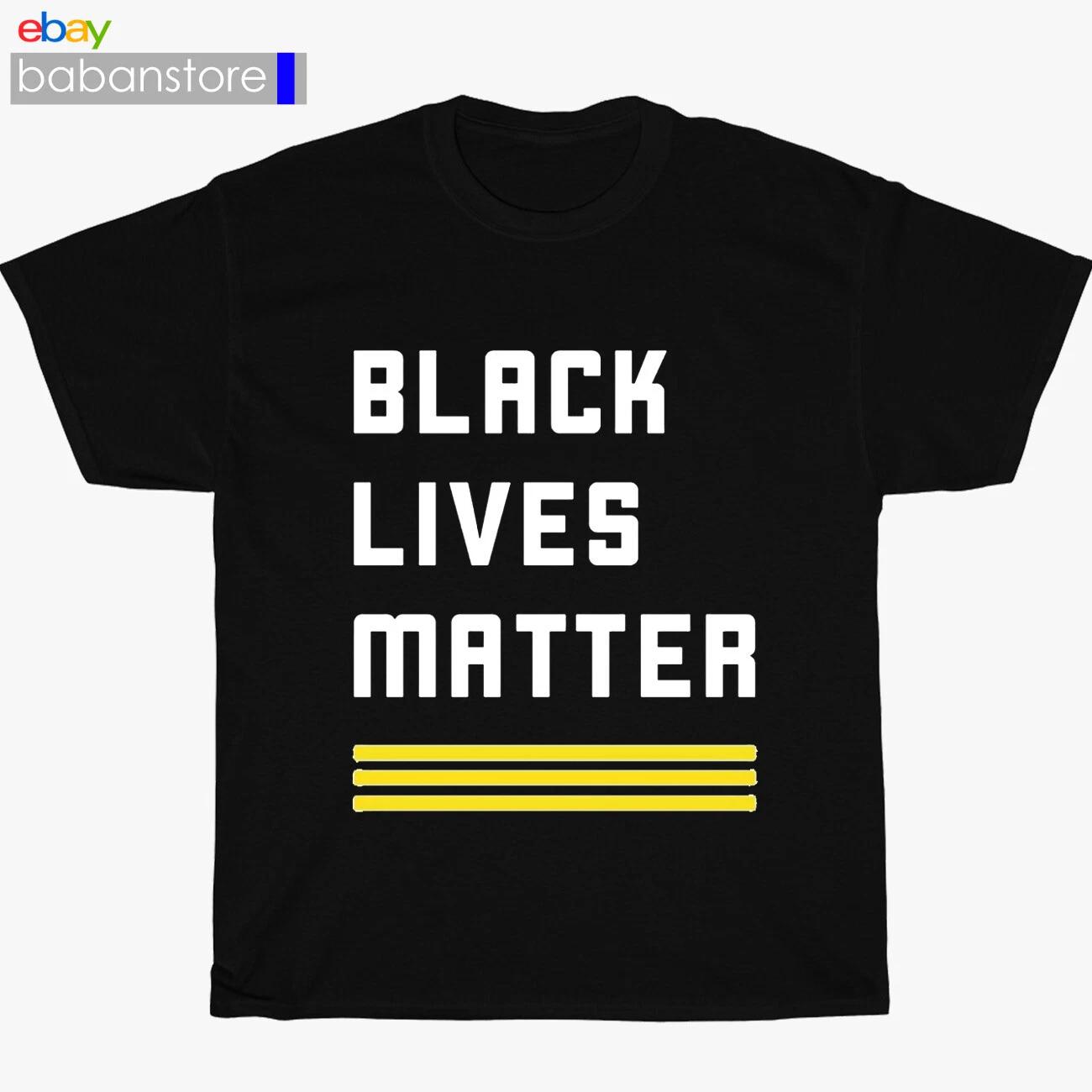 Black Lives Matter Logo Mens Black T shirt Cotton Graphic Tee S-5XL 4XL