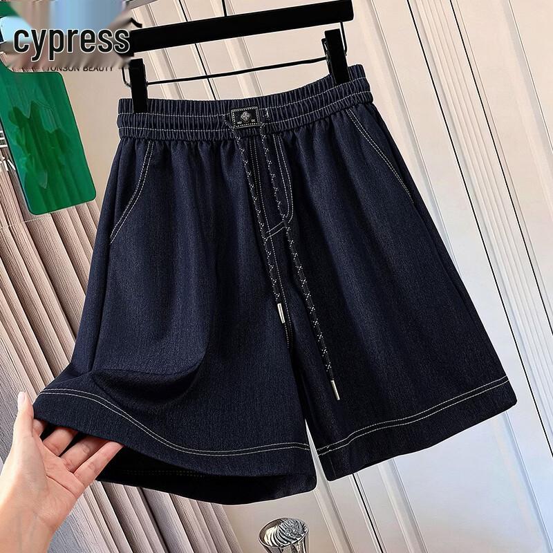 Women s Loose Elastic Waist Wide-Leg Shorts S