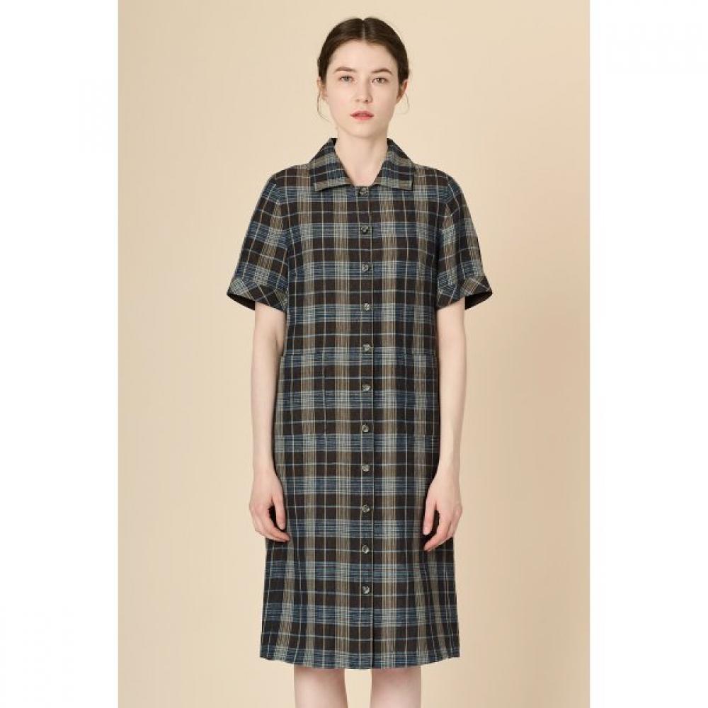 Bcbg Linen Check Dress B3m4o633