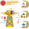 Tiny Land 55 Pieces Wooden Train Set: Wooden Railway with Crane, Combinable Toy & Accessories. Fits All Large Brands, for Children 2-5 Years