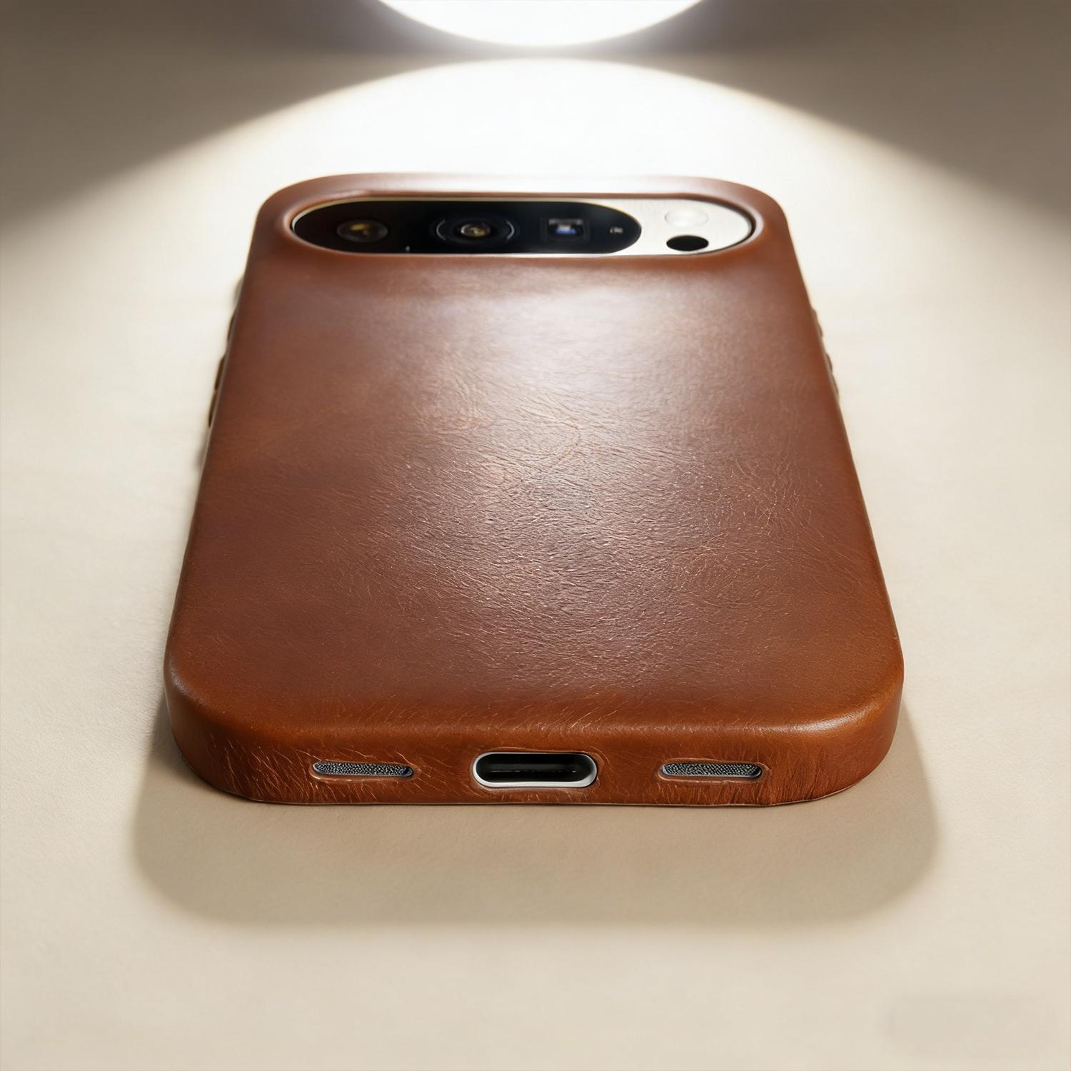 Case For Phone Yulin-003 Oil Wax Genuine Leather Case For Google Pixel 9 Pro Xl Pixel10proxl 9A 8A 7A 6A 6 7 8 Pro Protective Shell Back Cover