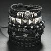 Vintage Gothic Stil Lederarmbänder Für Männer Mode Punk Cosplay Kreuz Stern Geflochtene Seilkette Lederarmbänder Geschenke
