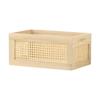 Scatola portaoggetti da scrivania in legno massello da cucina Cesto in rattan retrò Organizzatore per libri, snack, cosmetici Elettrodomestici Accessori per il bagno