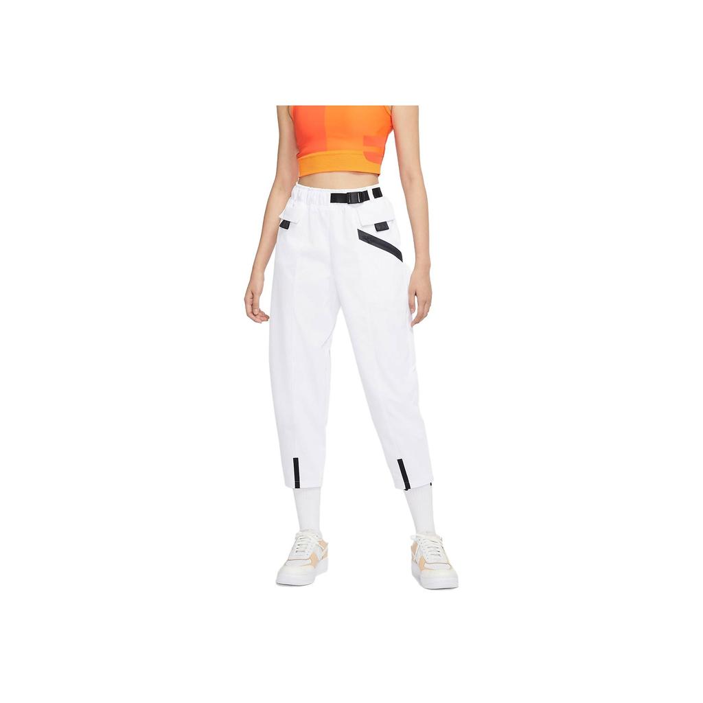 Nike Logo Print Sports Casual Pants Women bottoms White DD4617-100