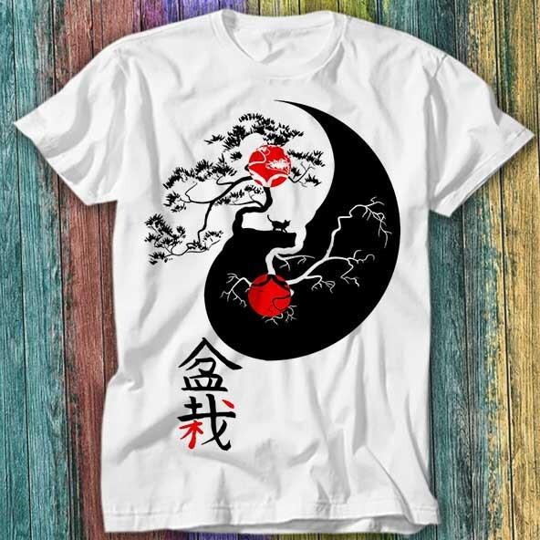 

Bonsai Tree Yin Yang Asian Japanese Blossom Plant Universe T Shirt Top Tee 201 2XL