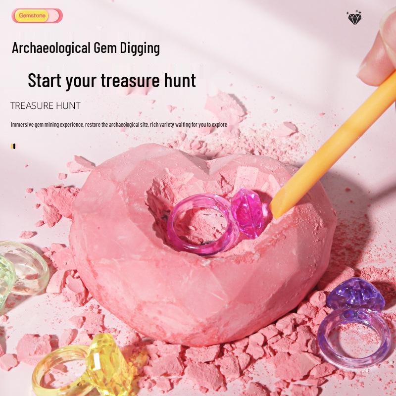 

Heart-Shaped Gemstone Dig Kit: Children s Archaeology Treasure Blind Box
