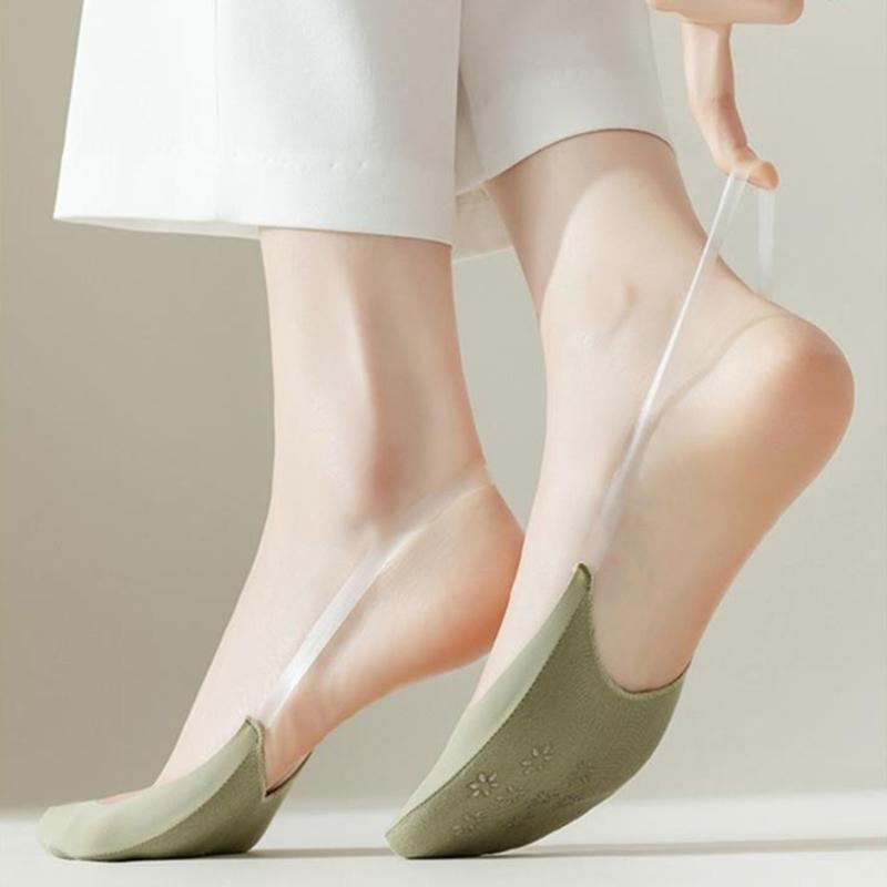 Toe Toppers Liner Socks Women's Low Cut Liner Socks with Slings Back Invisible No Show Half Socks for Heel Dress Shoes