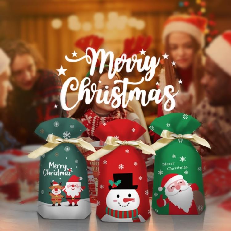 50pcs Christmas Presents Bags Candy Bag Christmas Decorations New Year Presents