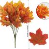 6/9 Branches Artificial Maple Leaves, Autumn Artificial Tree Leaves Decoration, Thanksgiving Plastic Fall Leaves, Indoor Outdoor