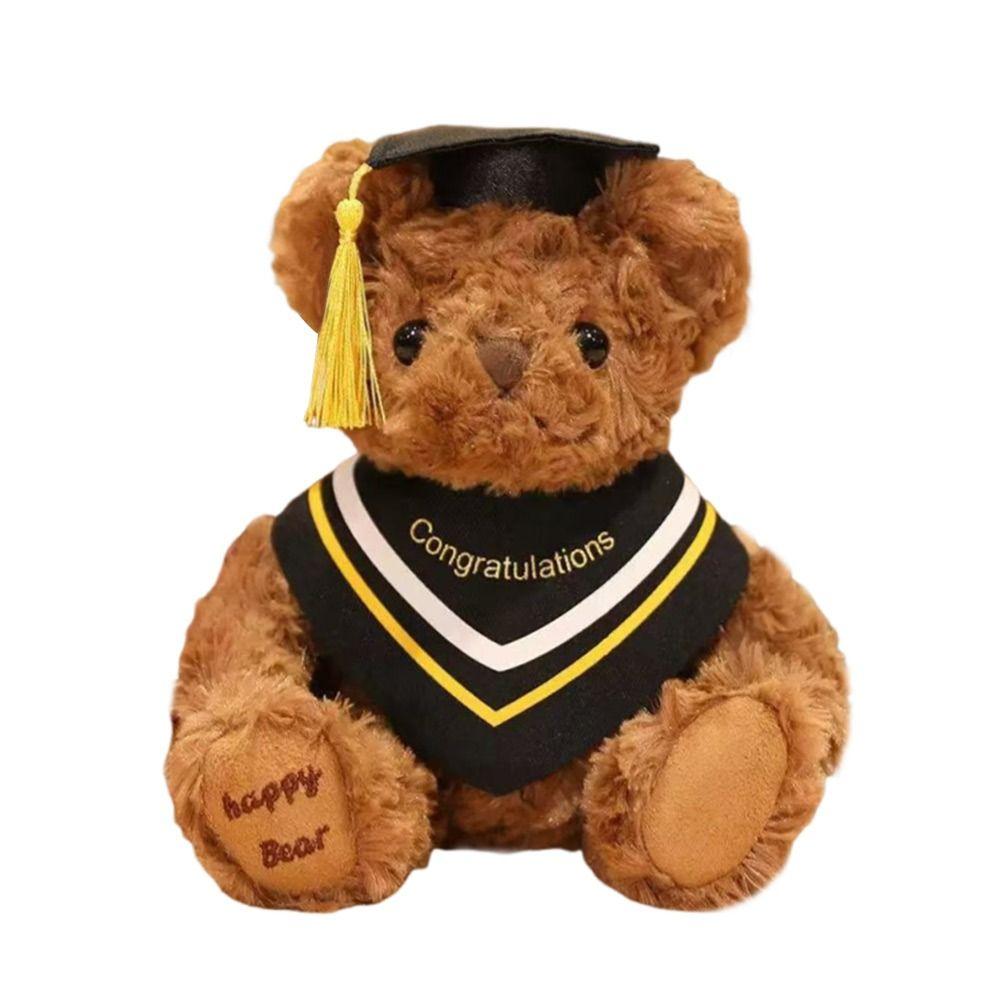 20CM Cute Doctor Bear Plush Toy Soft Graduate Plush Dolls Creative Graduation Bear  Graduate Gift