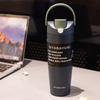 SITARAYURI Stainless Steel Insulated Bottle 900ML Double Drink Straw Thermos Cup Leak-proof Outdoor Sports Car Cups Hot Cold