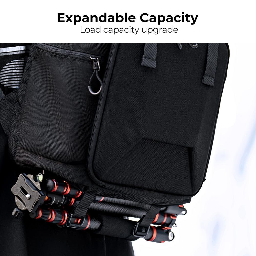 K&F CONCEPT Hard Shell Camera Backpack Waterproof SLR DSLR Camera Bag 22L Large Capacity Photography Bag with 15.6 Inch