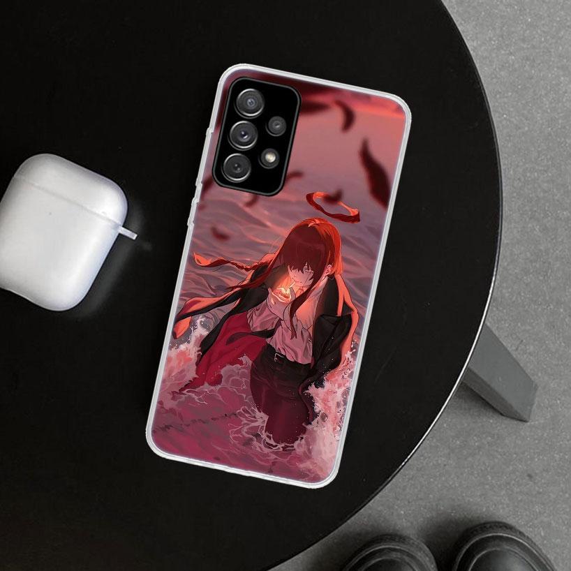 Chainsaw Mans Makima Phone Case Cover for Samsung Galaxy A12 A22 A32 A52 A72 A02S A51 A50S A31 A20S A10S Note 20 Ultra 10 Plus G