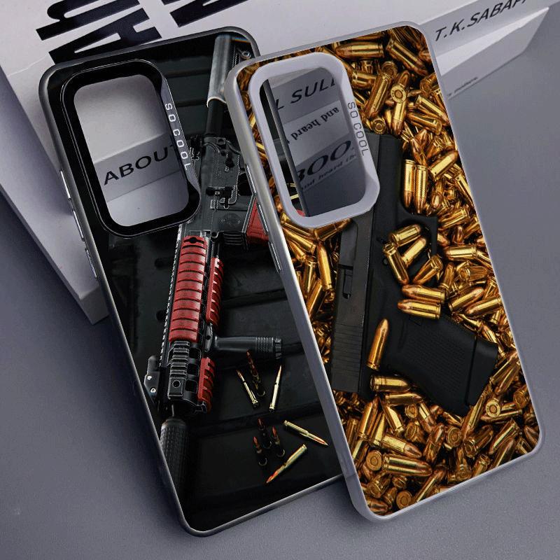 Goldene Waffenkugeln AK47 Pistole Weiche Handyhülle für Samsung A17 A16 A15 A14 A13 A57 A56 A55 A54 A53 A37 A36 A35 A34 A33 A26 A25 A2