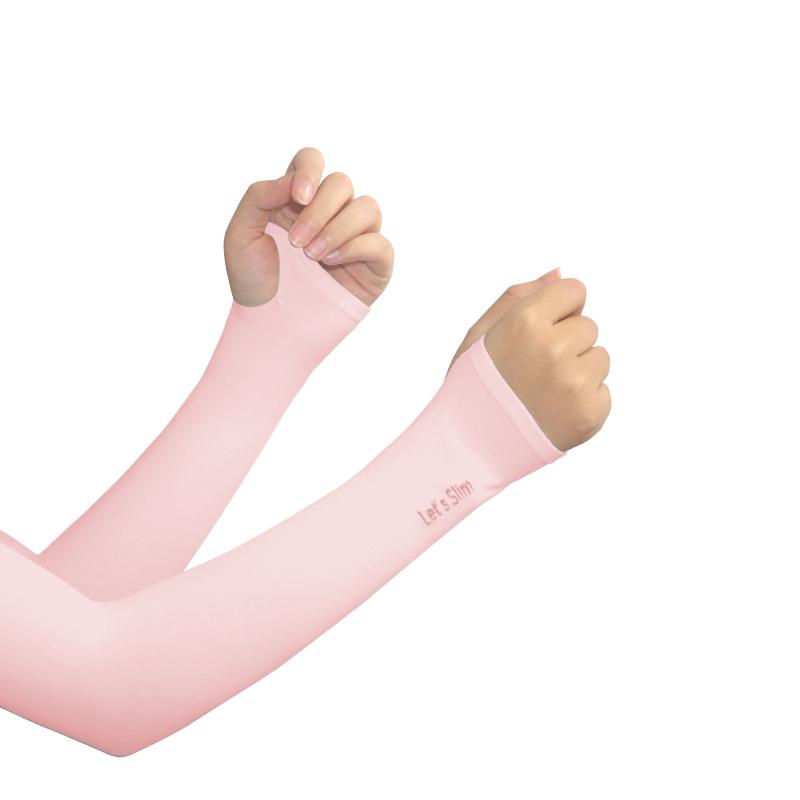 Custom UV Protection Ice Silk Arm Sleeves for Men & Women – Long, Solid Color, Summer Outdoor Wear