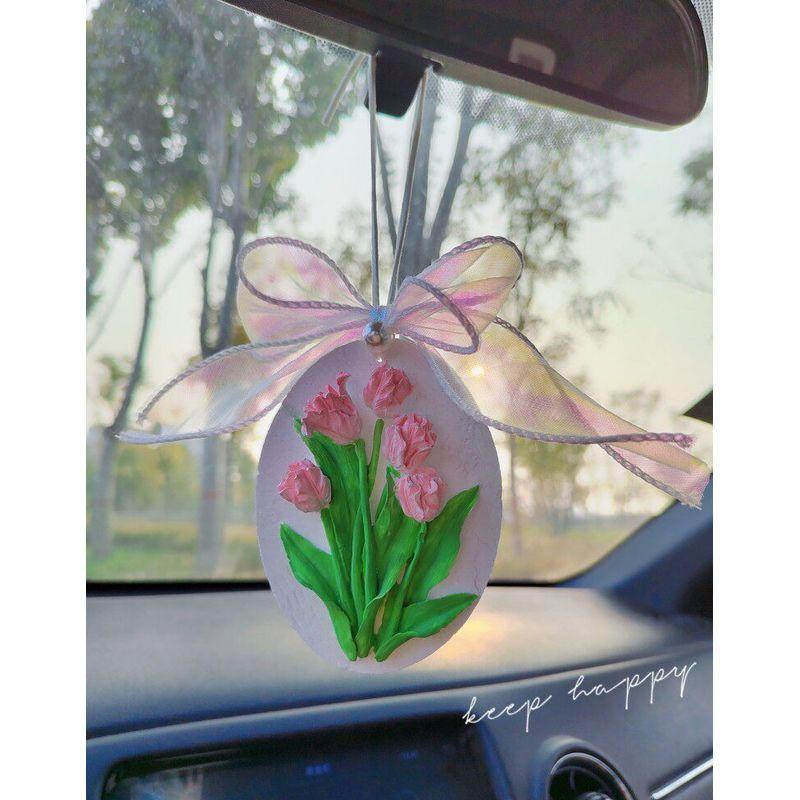 

Tulip Bouquet Car Decoration Car Interior Car Hanging Decorations Aroma Aromatherapy Wardrobe Diffuse Plaster Gift Pink Tulips