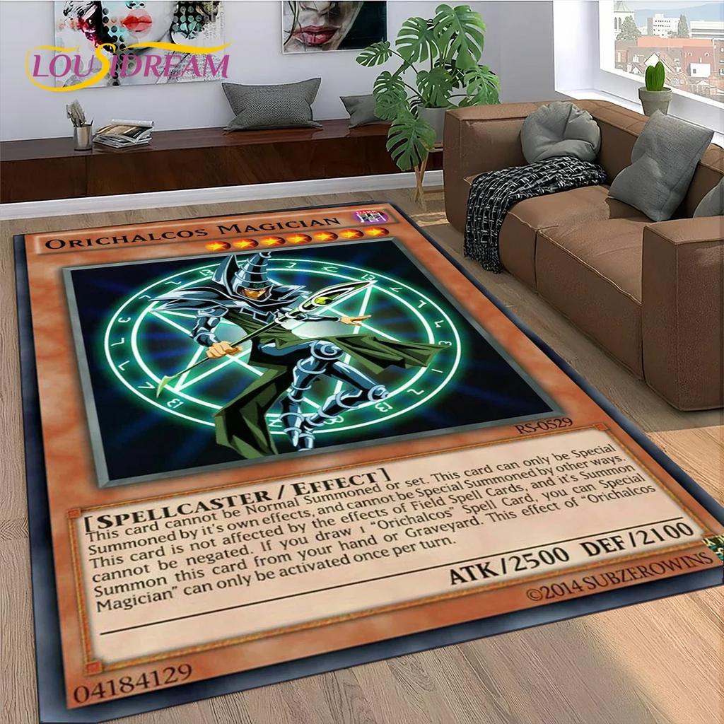 2025 Neuer Yu-Gi-Oh Blauäugiger Drache Monster Goldene Karte Cartoon Spiel Teppich für Schlafzimmer Wohnzimmer Haus Sofa, Dekoration Bodenmatte
