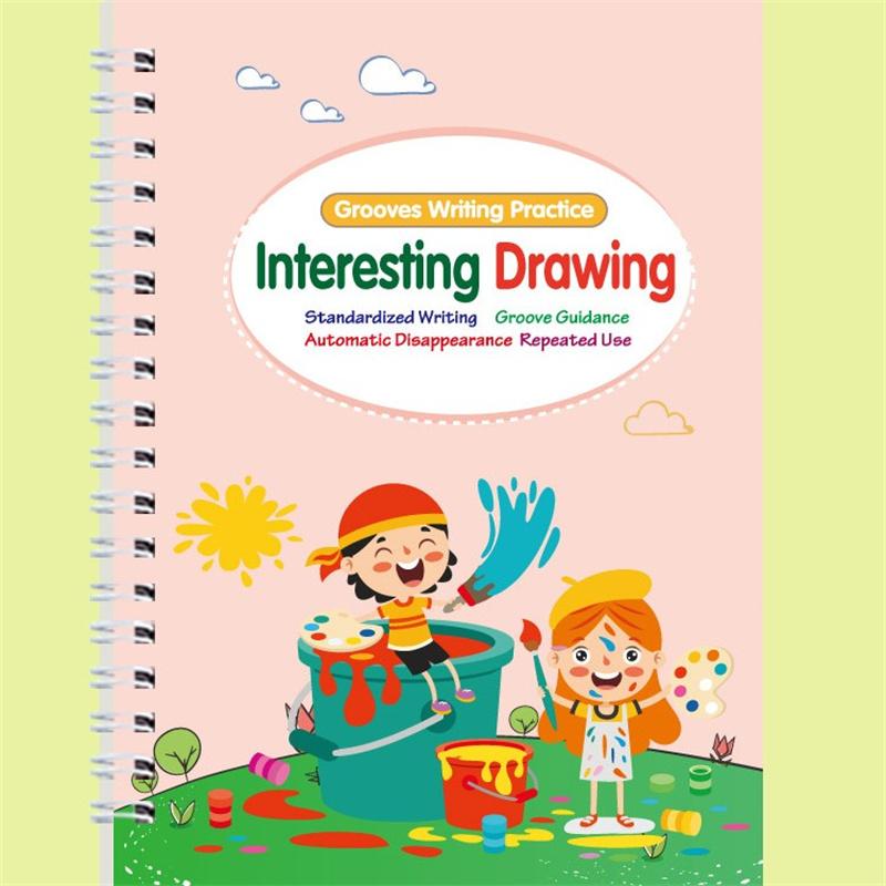 Grooves Writing Practice For Children Handwriting Practice Copybook Set,Reusable Practice Book For Preschool Age 3-5