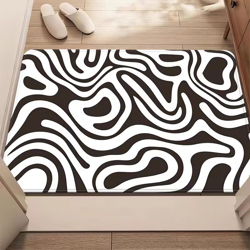 

Modern Minimalist Door Mat Geometric Wave Pattern Entrance Rug Soft Non-Slip Nordic Home Decor Welcome Carpet for Indoor Outdoor 40x60cm