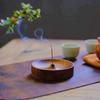 Solid Wood Incense Stick Handmade Tea Ceremony Round Incense Burner Agarwood Tray Holder