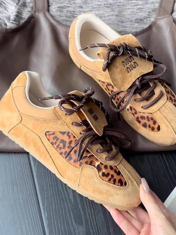 

Кеды в стиле кампус с леопардовым принтом, женские, новые осень 2025, американский ретро, обувь Форреста Гампа, универсальная спортивная и повседневная обувь для скейтбординга 37 леопардовый