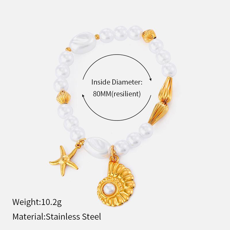 European And American Popular Ins Style Summer Sea Breeze Bracelet Women'S Simple Fashion Pearl String High-End Fashion Bracelet