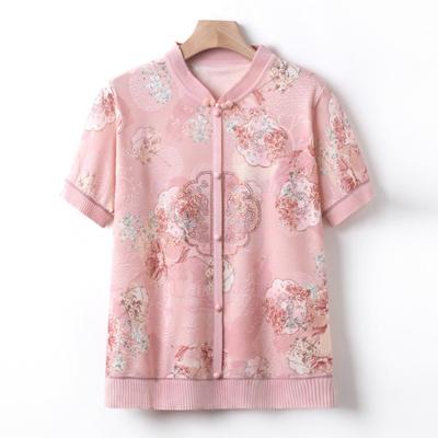 New Mother's Summer Casual Short-sleeved Shirt-0-year-old Middle-aged and Grandmother's Thin Loose Women's Clothing