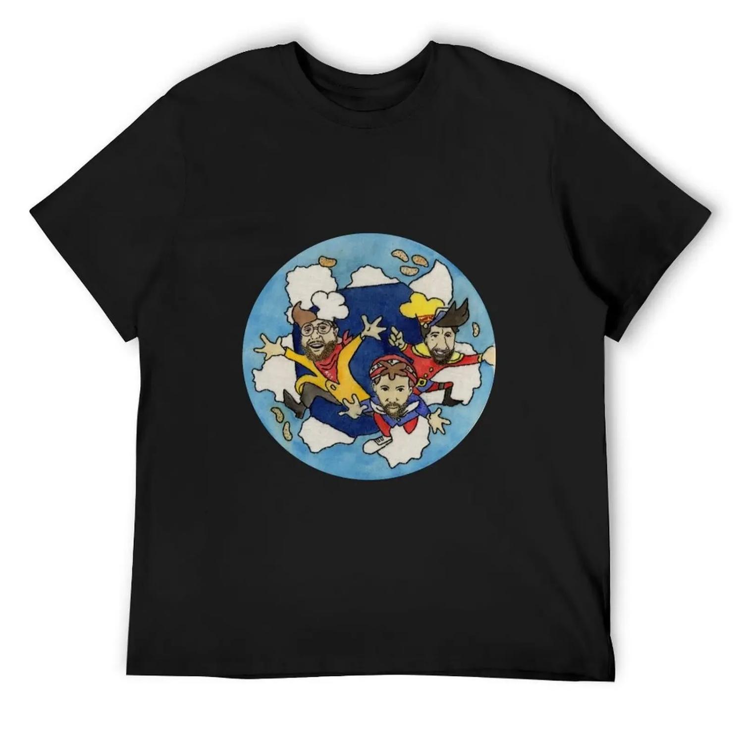 

NMJ_Snap Crackle Pop Embroidery T-Shirt graphic t shirts new edition funny meme t-shirts summer 2025 t shirts men XXXXXL чорний