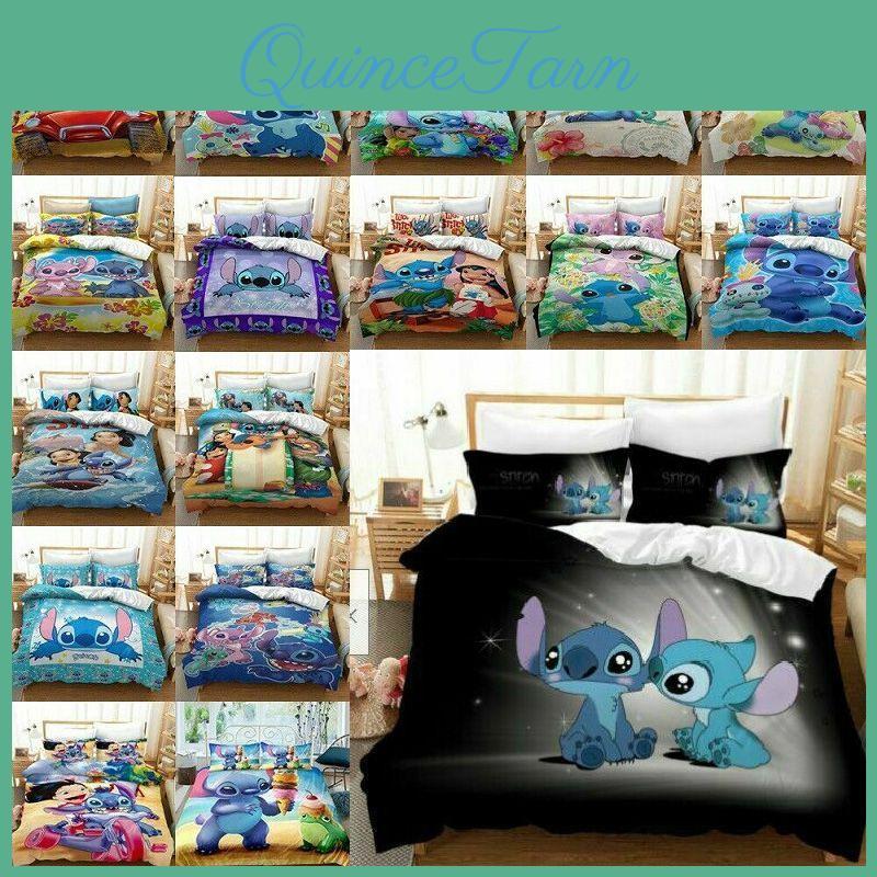 Zestaw pościeli Lilo i Stitch z uroczym nadrukiem 3D Stitcha do dekoracji pokoju dziecięcego