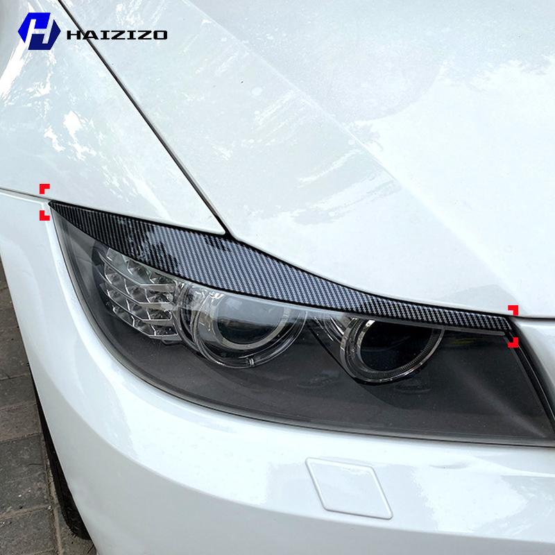 For BMW Series 3 E90 E91 320i 330i 2005-2012 Car Front Headlight Decoration Lamp Eyebrow Modified with Carbon Fiber Accessories
