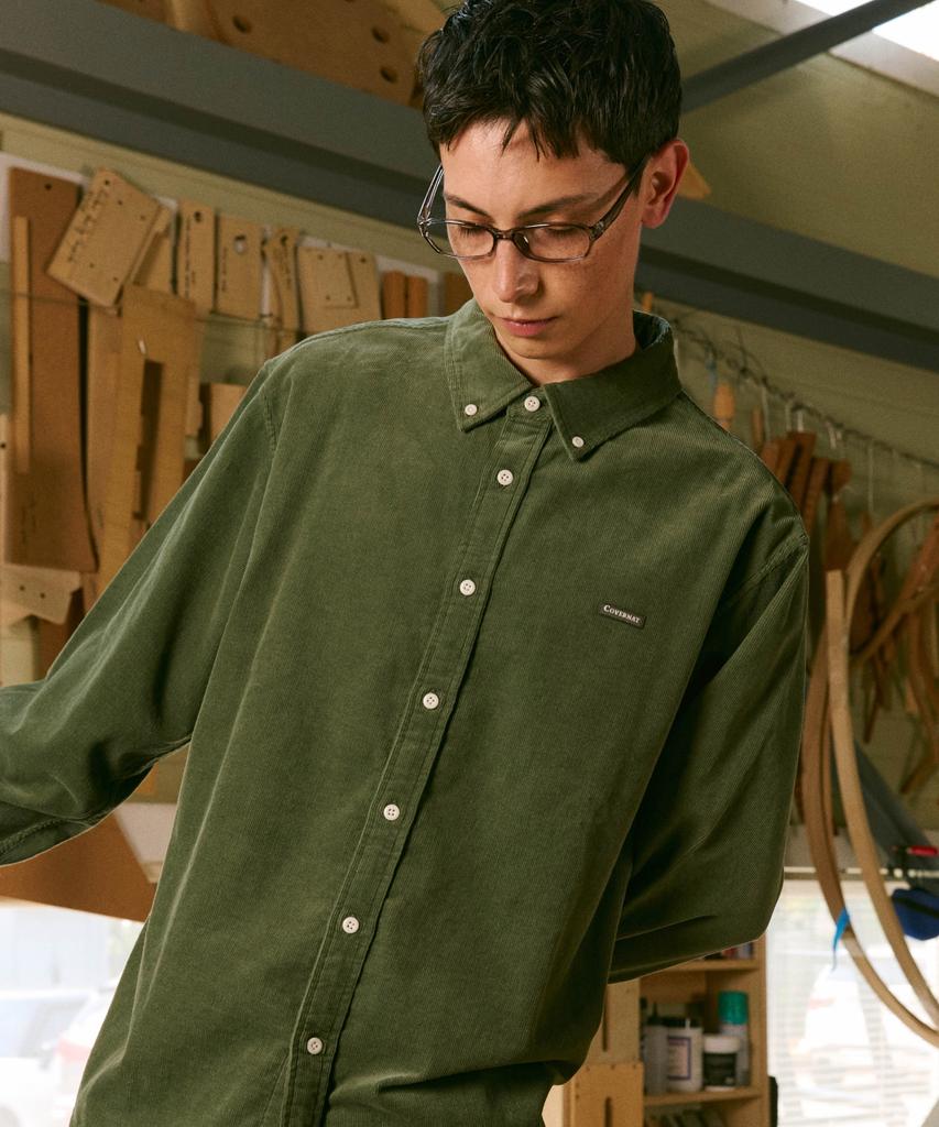 COVERNAT Corduroy Shirt Green