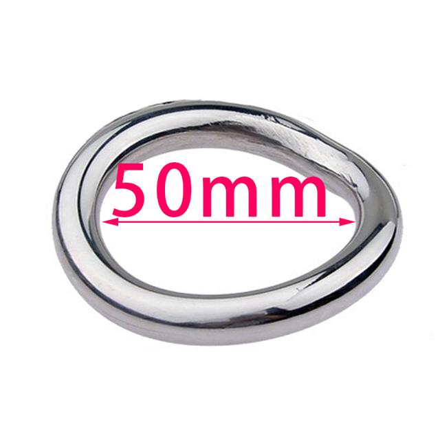 Metal Cock Ring Penis Bondage Lock Cock Ring Heavy Duty Male Metal Ball Scrotum Stretcher Delay Ejaculation BDSM Sex Toy Men 18