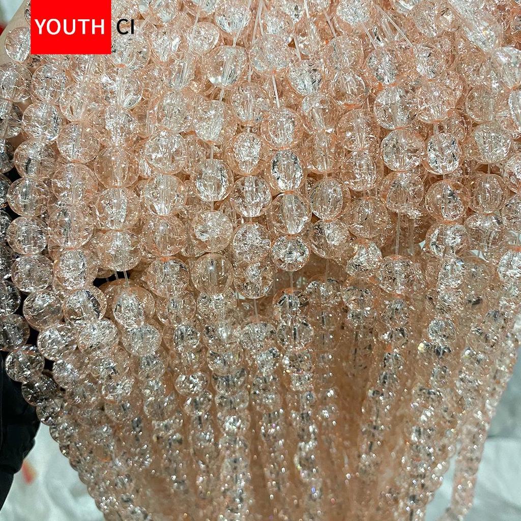 Koraliki z kryształowego szkła z glazurą crackle ice do samodzielnego tworzenia bransoletek i projektów przekładek