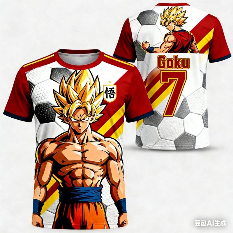 2026 Summer Dragon Ball Retro Fitness T-shirt Men's Oversized 3D Printed Short-sleeved Family Unisex Children's Sports Shirt