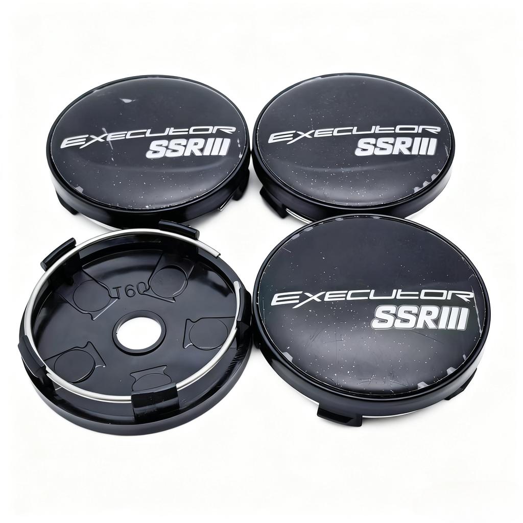 AAYP1 4pcs SSR Executor Logo Emblem Car Wheel Center Caps 60MM 56MM Wheels Hub Cap SSR Badge Rim Hubcaps Cover Replace Car Accessories