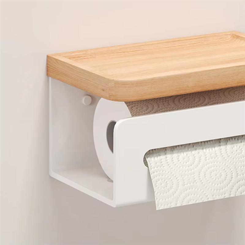 A20F-Wall Mounted Toilet Tissue Roll Holder With Self Screw For Storage, Ideal For Bathroom, Kitchen, And Bedroom